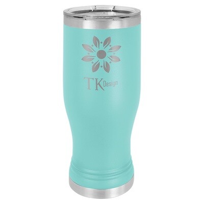 Beverage Tumblers - 20oz Teal Pilsner Tumbler with Lid