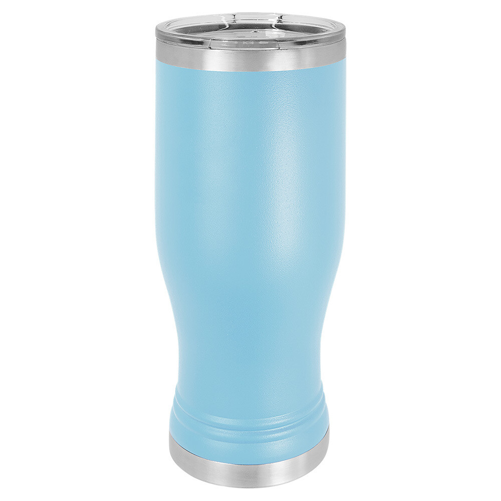 Beverage Tumblers - 20oz Light Blue Pilsner Tumbler with Lid