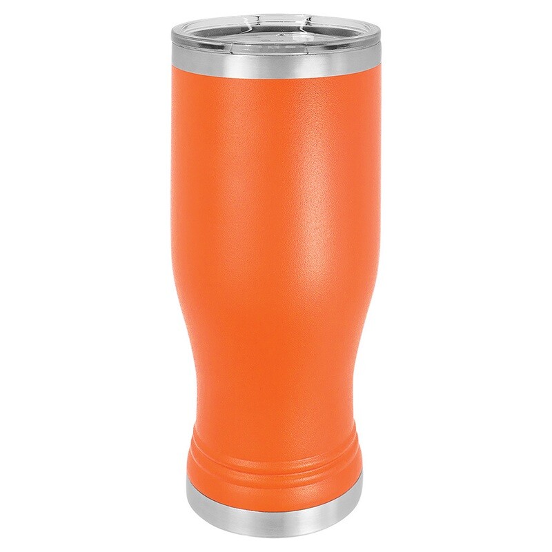 Beverage Tumblers - 20oz Orange Pilsner Tumbler with Lid