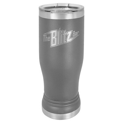 Beverage Tumblers - 14oz Gray Pilsner Tumbler with Lid