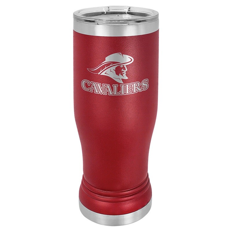 Beverage Tumblers - 14oz Maroon Pilsner Tumbler with Lid