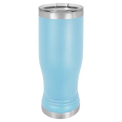 Beverage Tumblers - 14oz Light Blue Pilsner Tumbler with Lid
