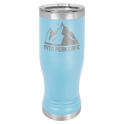 Beverage Tumblers - 14oz Light Blue Pilsner Tumbler with Lid