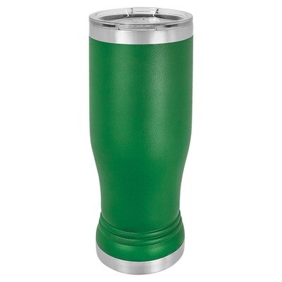 Beverage Tumblers - 14oz Green Pilsner Tumbler with Lid