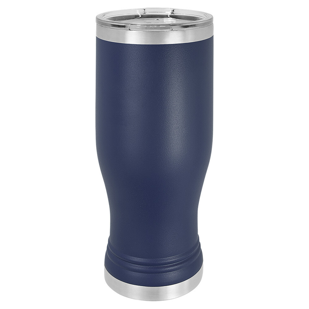 Beverage Tumblers - 20oz Navy Blue Pilsner Tumbler with Lid