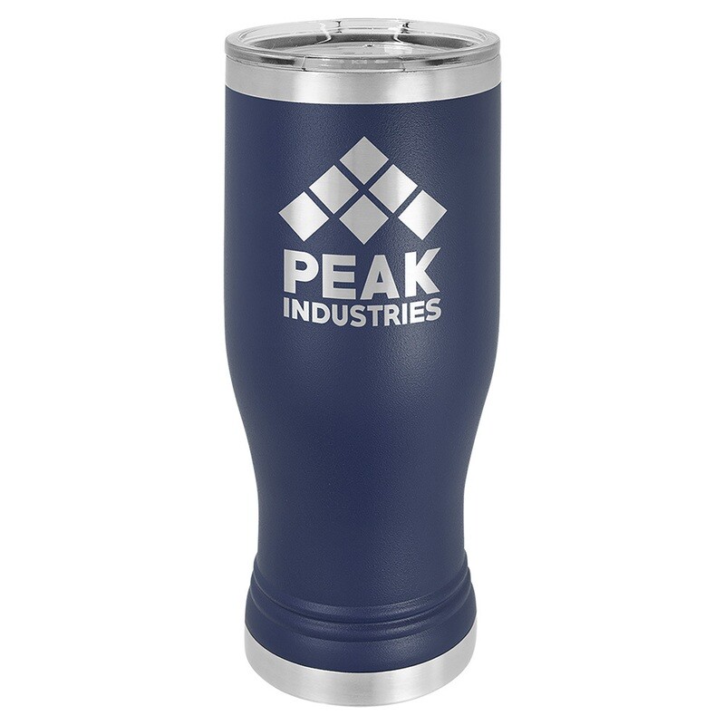 Beverage Tumblers - 20oz Navy Blue Pilsner Tumbler with Lid