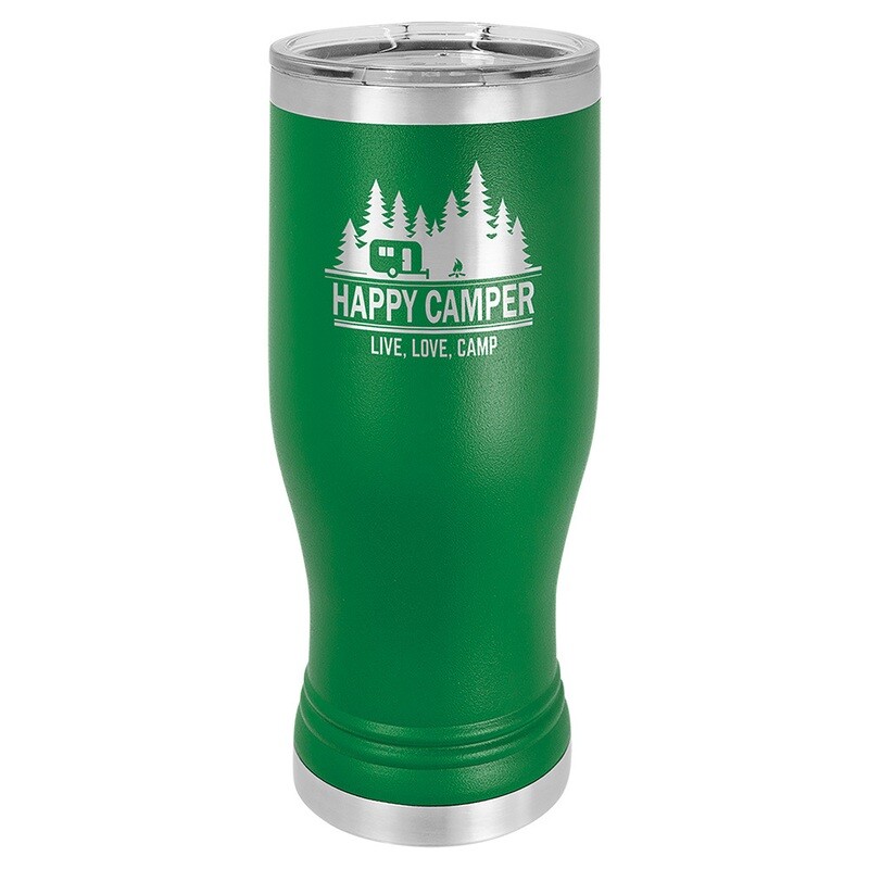 Beverage Tumblers - 20oz Green Pilsner Tumbler with Lid