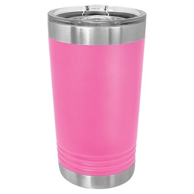 Beverage Tumblers - 16oz Pink Pint Tumbler with Sliding Lid
