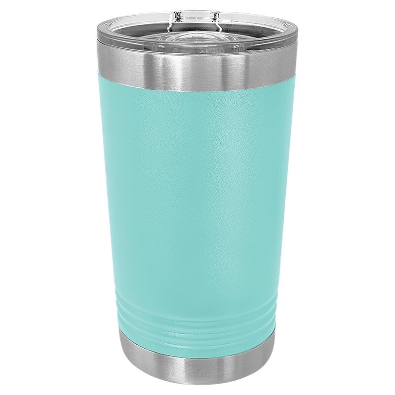 Beverage Tumblers - 16oz Teal Pint Tumbler with Sliding Lid