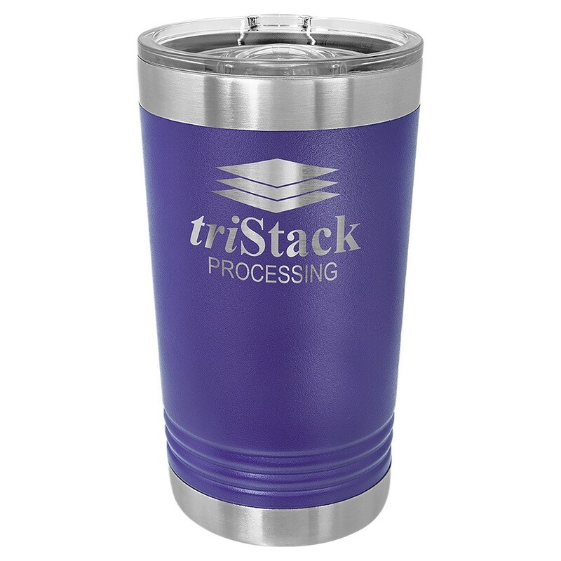 Beverage Tumblers - 16oz Purple Pint Tumbler with Sliding Lid