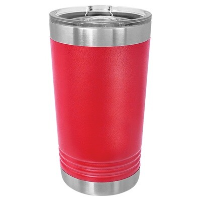 Beverage Tumblers - 16oz Red Pint Tumbler with Sliding Lid