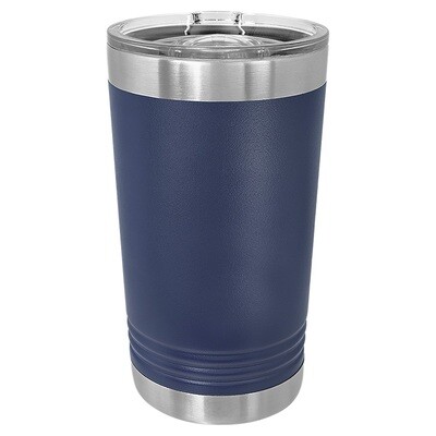 Beverage Tumblers - 16oz Navy Blue Pint Tumbler with Sliding Lid