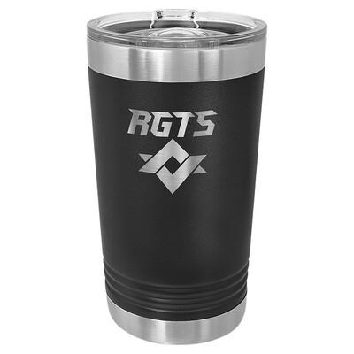 Beverage Tumblers - 16oz Black Pint Tumbler with Sliding Lid