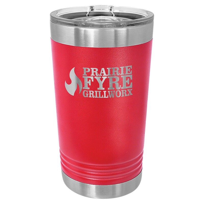 Beverage Tumblers - 16oz Red Pint Tumbler with Sliding Lid