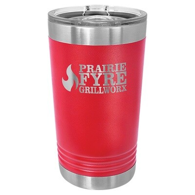 Beverage Tumblers - 16oz Red Pint Tumbler with Sliding Lid