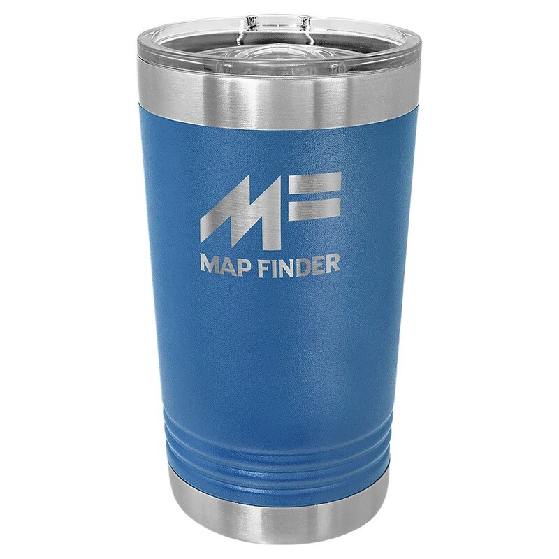 Beverage Tumblers - 16oz Royal Blue Pint Tumbler with Sliding Lid