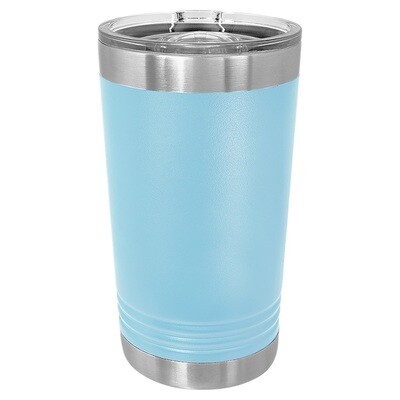 Beverage Tumblers - 16oz Light Blue Pint Tumbler with Sliding Lid