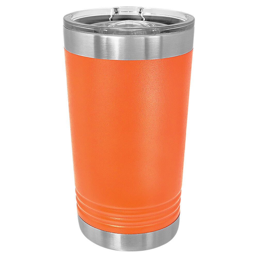 Beverage Tumblers - 16oz Orange Pint Tumbler with Sliding Lid