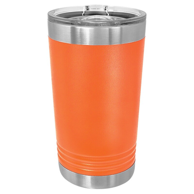 Beverage Tumblers - 16oz Orange Pint Tumbler with Sliding Lid