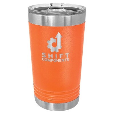 Beverage Tumblers - 16oz Orange Pint Tumbler with Sliding Lid