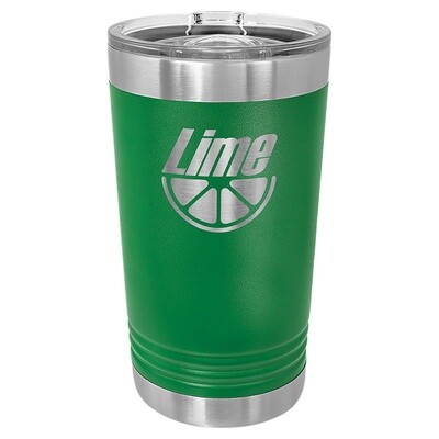 Beverage Tumblers - 16oz Green Pint Tumbler with Sliding Lid