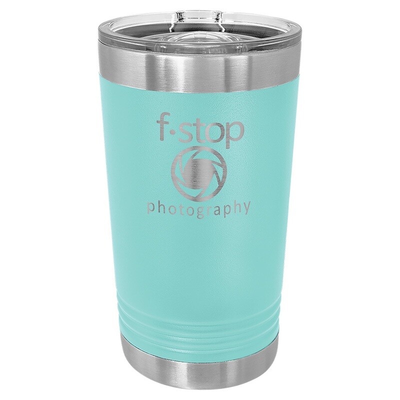 Beverage Tumblers - 16oz Teal Pint Tumbler with Sliding Lid