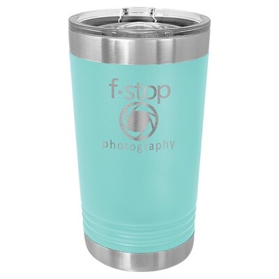 Beverage Tumblers - 16oz Teal Pint Tumbler with Sliding Lid