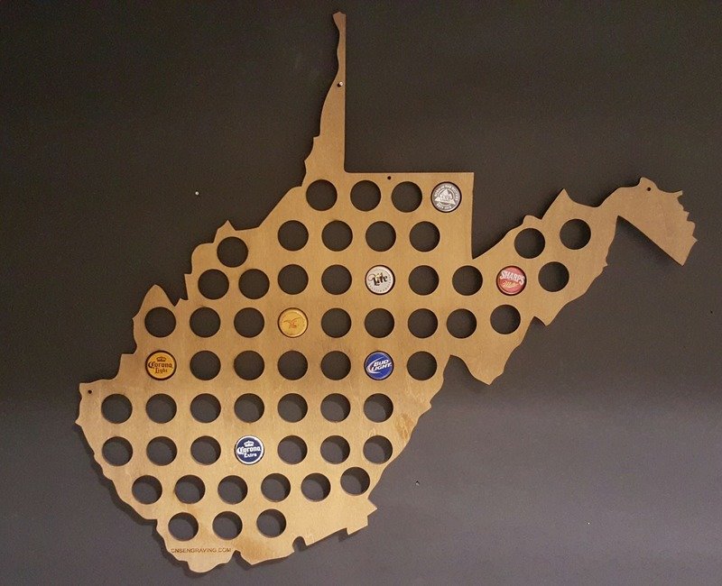 Bottle Cap State Maps