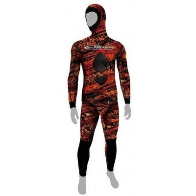 Epsealon Freediving Wetsuit Red Fusion, 7/5mm
