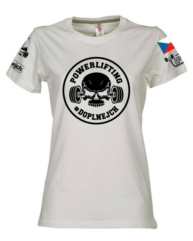 Triko Doplnejch powerlifting dámské bílé bez potisku na zádech
