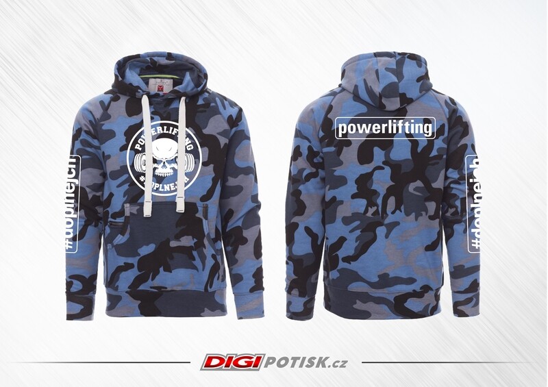 Mikina přes hlavu Camouflage blue