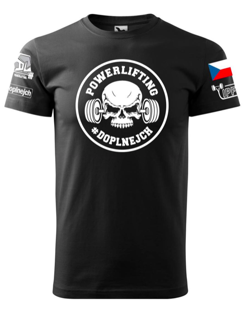 Triko Doplnejch powerlifting pánské černé bez potisku na zádech