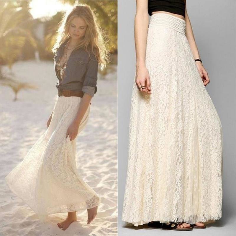 Long lace skirt
