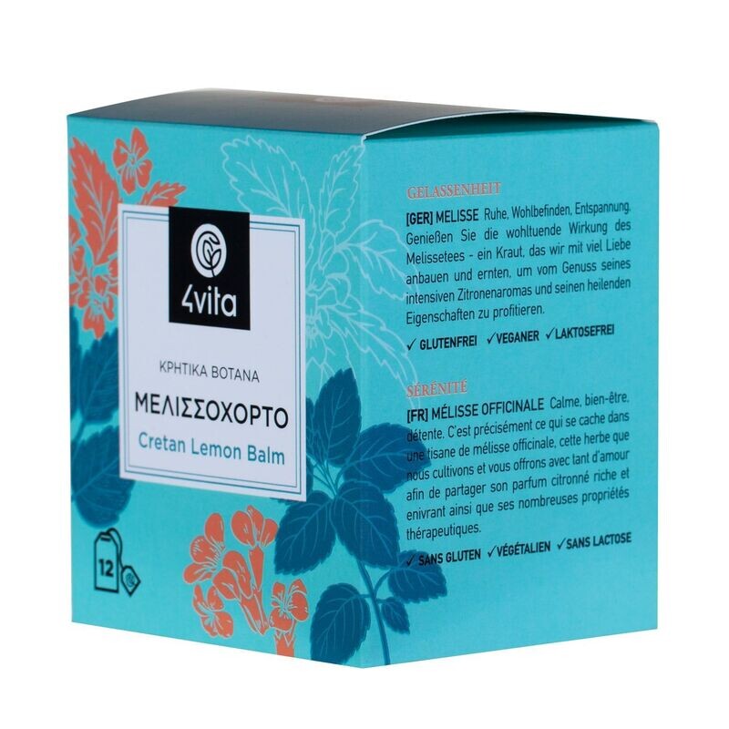 Greek Herbal Tea Lemon Balm by 4Vita (12 sachets)