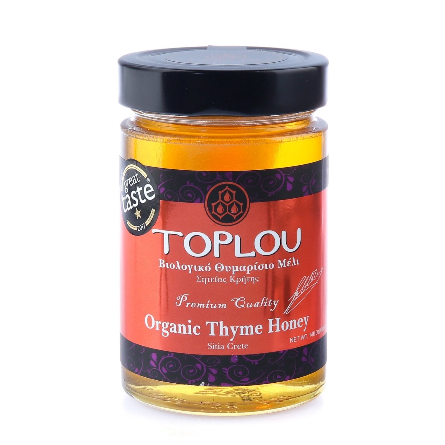 Toplou Organic Thyme Honey 400g Toplou Organic Thyme Honey 400g