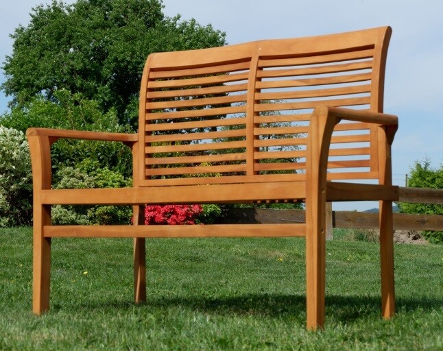 2-sedežna vrtna klop ALPEN 120 cm – les TEAK