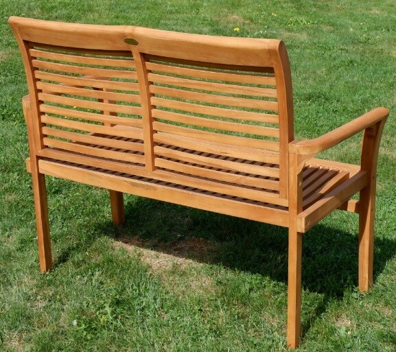 2-sedežna vrtna klop ALPEN 120 cm – les TEAK