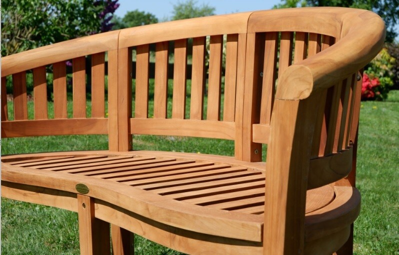 2-sedežna vrtna klop COCO 120 cm – les TEAK