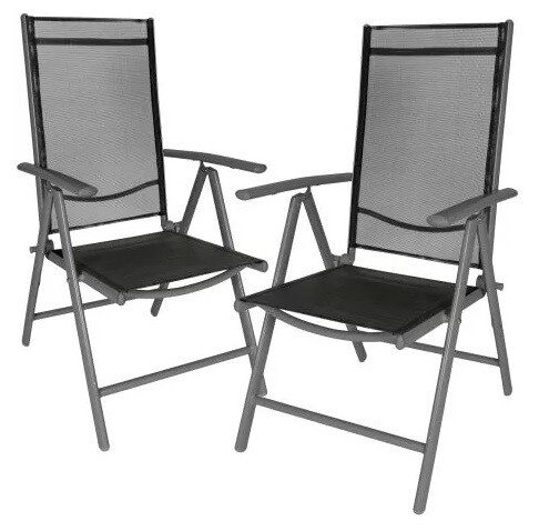 PAKET 2 - Zložljivi Aluminijasti vrtni stoli črni / antracit / sivi
