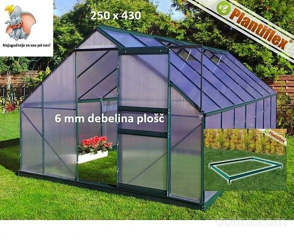 Plantiflex® Rastlinjak 250 x 430 cm -ZELEN - 6 mm PLOŠČE
