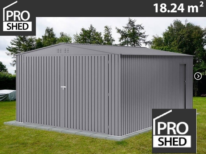 ProShed® - Kovinska garaža – lopa – hiška – 18,24m2 - antrazit, siva