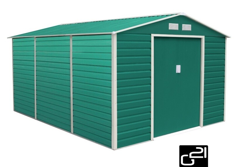​Vrtna kovinska hiška-uta-lopa 12,9 m² – 3,4 m x 3,8 m - ZELENA