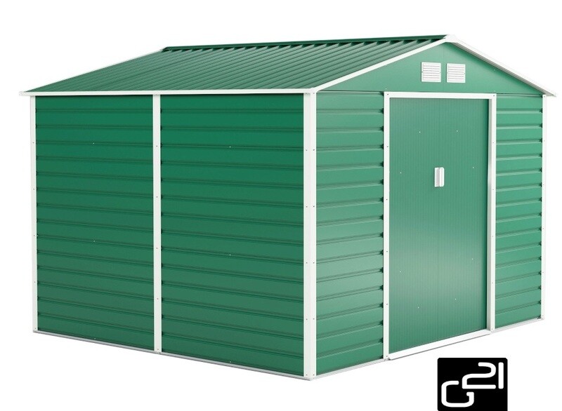 ​Vrtna kovinska hiška-uta-lopa 6,54 m² - 2,7 m x 2,5 m - ZELENA