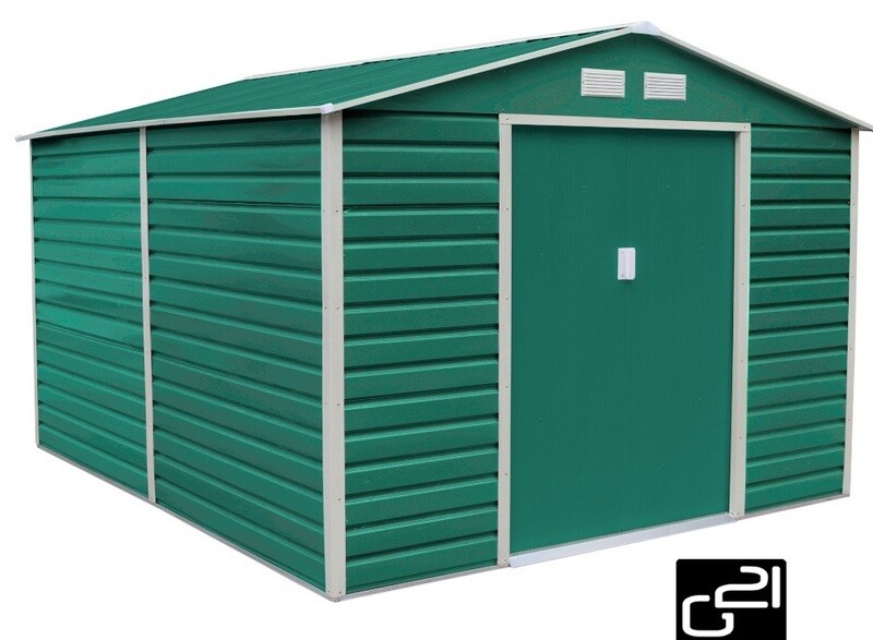 ​Vrtna kovinska hiška-uta-lopa 10,18 m² – 3,3 m x 3,1 m - ZELENA