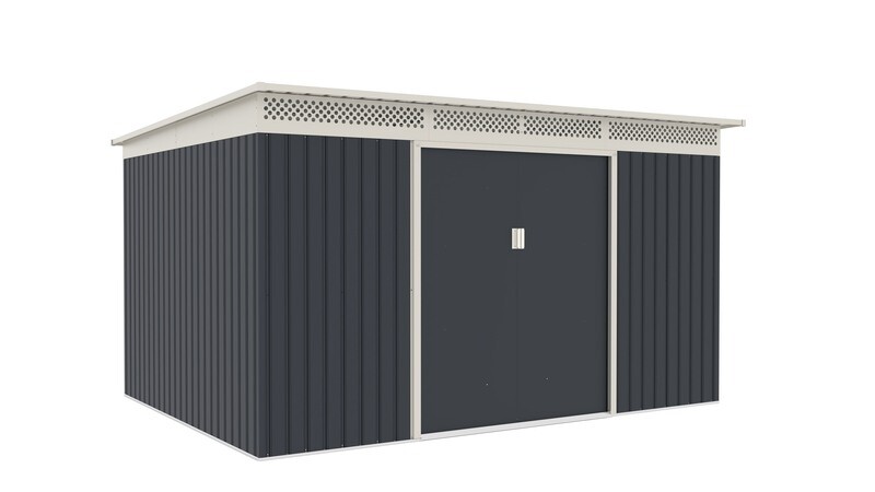 Vrtna kovinska hiška-uta-lopa 9,15 m² - 3,4 m x 2,69 m – ANTRAZIT