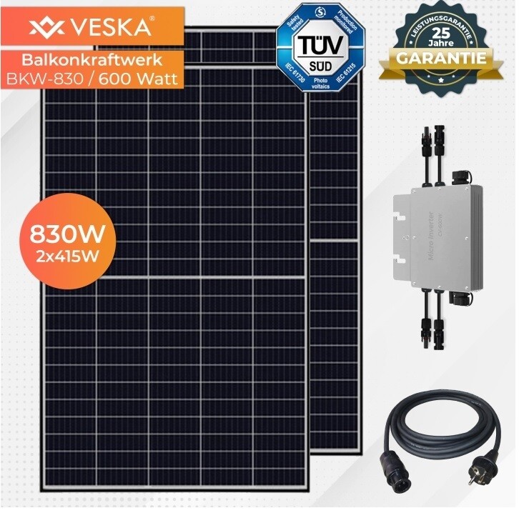 DOMAČA BALKONSKA SOLARNA ELEKTRARNA – BALKON/GARAŽA/NA PROSTEM BKW810/600W - Wifi