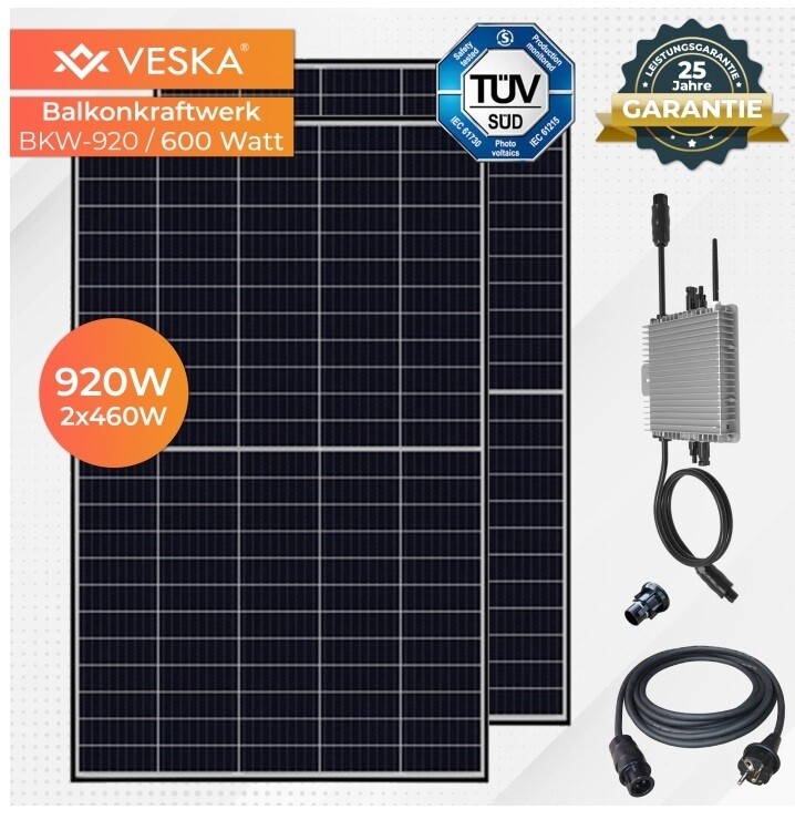 DOMAČA BALKONSKA SOLARNA ELEKTRARNA – BALKON/GARAŽA/NA PROSTEM BKW920/600W – Wifi