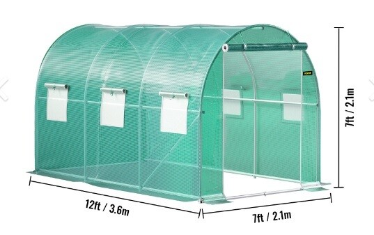 Rastlinjak 2,1x3,7 m, pocinkano ogrodje + 6 x okno + dostava