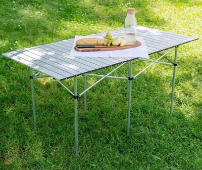 Aluminijasta miza za taborjenje 140 × 70 × 70 cm - sklopna