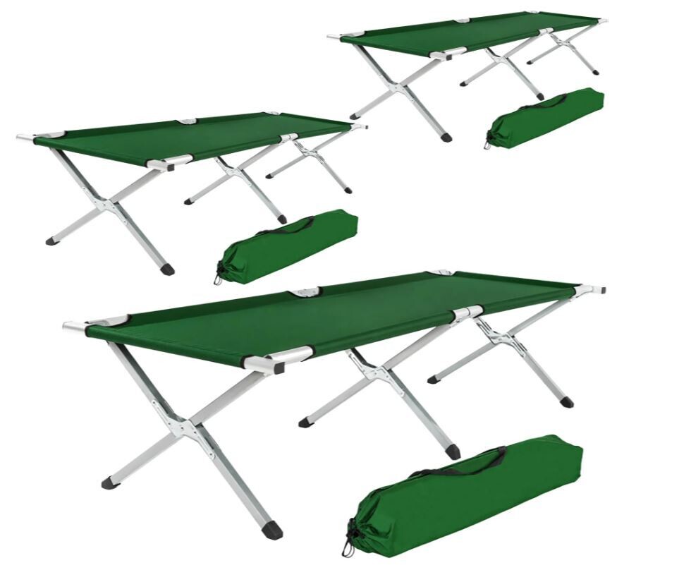 3x hitro zložljiva postelja - ležalnik Kampa v 3 barvah, Barva: Zelena
